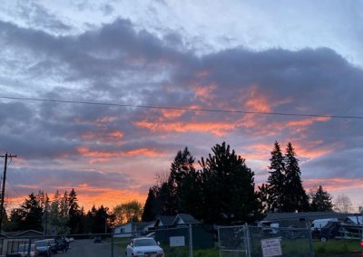 As seen looking west from McNary High School, the sunset shows the colors of spring.